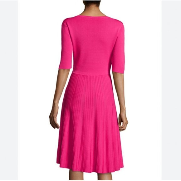 Carmen By Carmen Marc Valvo Half-Sleeve Fit & Flare Dress, Princess Pink - Picture 2 of 6